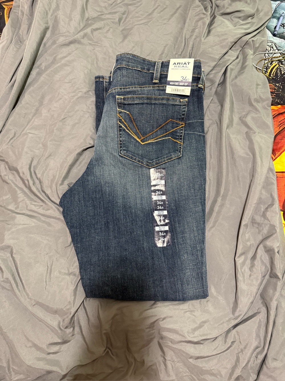Ariat Women's Indigo Straight Leg Jeans with Contrast Stitching